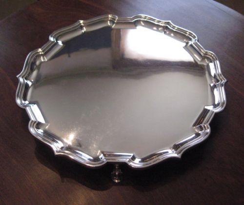 VERY LARGE SOLID SILVER SALVER OR TRAY - ADDITIONAL PHOTO 1