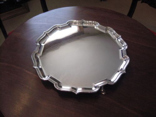 VERY LARGE SOLID SILVER SALVER OR TRAY - ADDITIONAL PHOTO 3