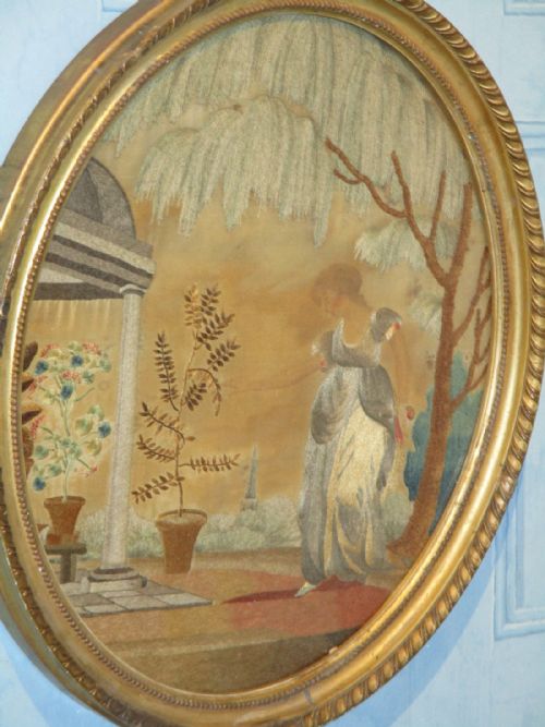 FINE GEORGIAN SILK WORK PICTURE - ADDITIONAL PHOTO 1