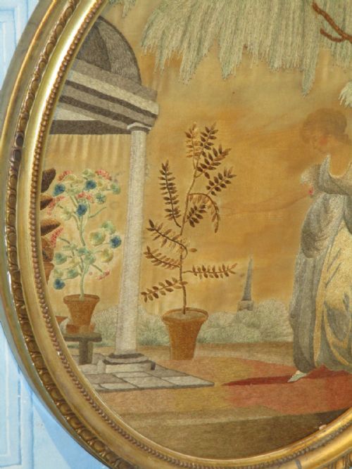 FINE GEORGIAN SILK WORK PICTURE - ADDITIONAL PHOTO 2