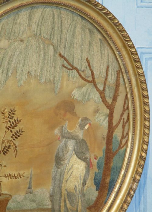 FINE GEORGIAN SILK WORK PICTURE - ADDITIONAL PHOTO 4