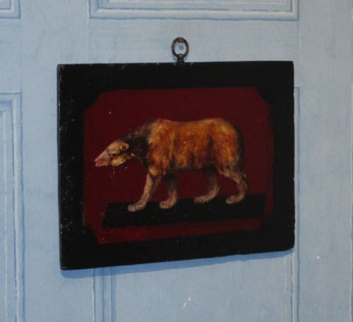 rare georgian oil painting of a bear - CATEGORY: ANTIQUE ART - DATED GEORGIAN