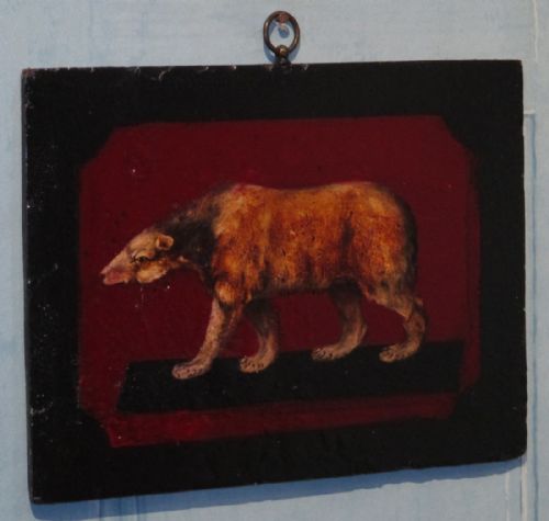 RARE GEORGIAN OIL PAINTING OF A BEAR - ADDITIONAL PHOTO 1