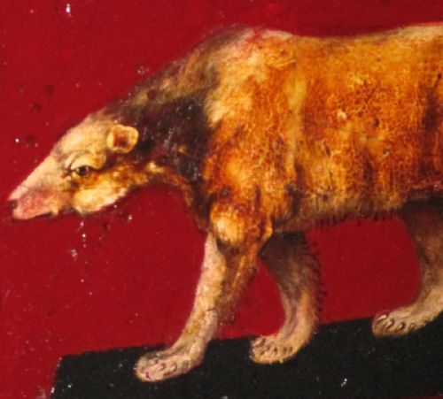 RARE GEORGIAN OIL PAINTING OF A BEAR - ADDITIONAL PHOTO 3