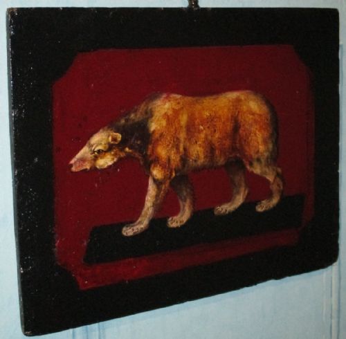 RARE GEORGIAN OIL PAINTING OF A BEAR - ADDITIONAL PHOTO 4