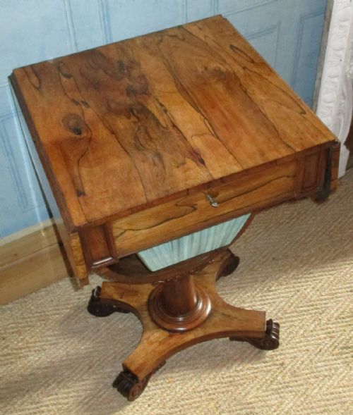 SUPERB REGENCY ROSEWOOD WORK TABLE - ADDITIONAL PHOTO 2