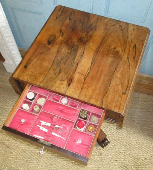 SUPERB REGENCY ROSEWOOD WORK TABLE - ADDITIONAL PHOTO 4