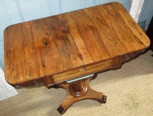 SUPERB REGENCY ROSEWOOD WORK TABLE - ADDITIONAL PHOTO 5