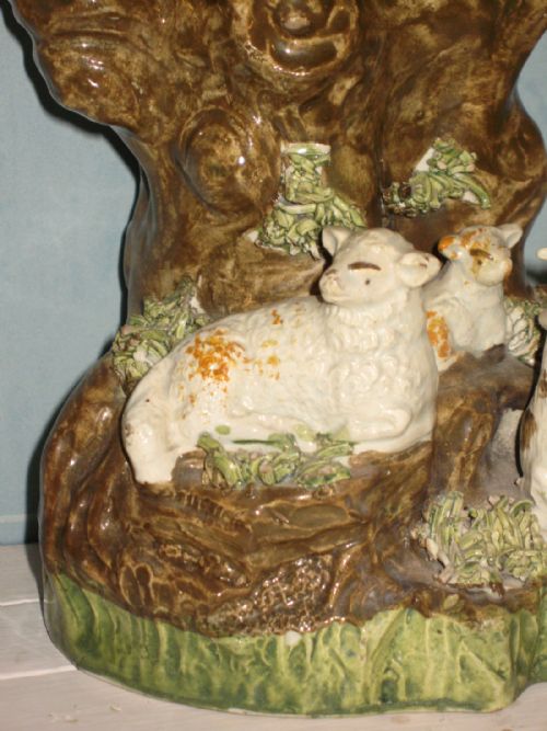 GEORGIAN PEARLWARE SPILL VASE WITH SHEEP - ADDITIONAL PHOTO 3