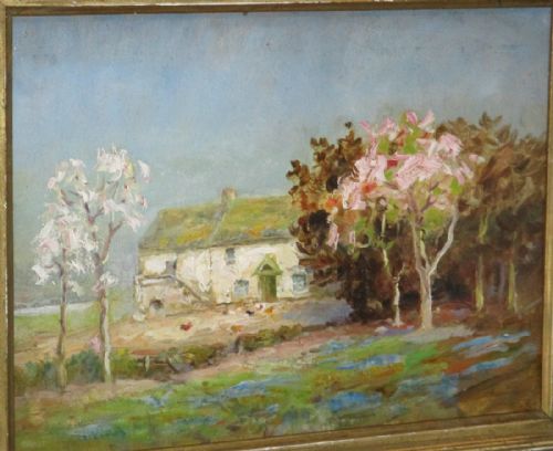 ENGLISH IMPRESSIONIST OIL PAINTING FARMHOUSE SCENE - ADDITIONAL PHOTO 2