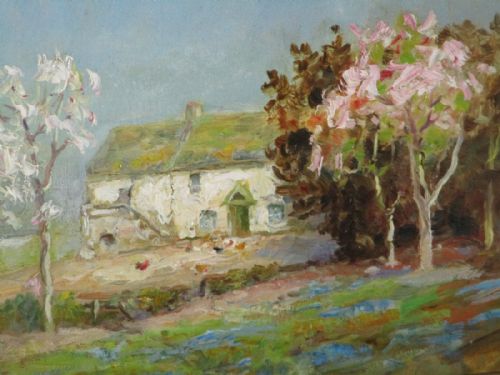 ENGLISH IMPRESSIONIST OIL PAINTING FARMHOUSE SCENE - ADDITIONAL PHOTO 3