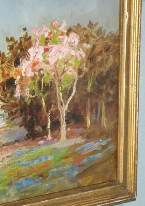 ENGLISH IMPRESSIONIST OIL PAINTING FARMHOUSE SCENE - ADDITIONAL PHOTO 5