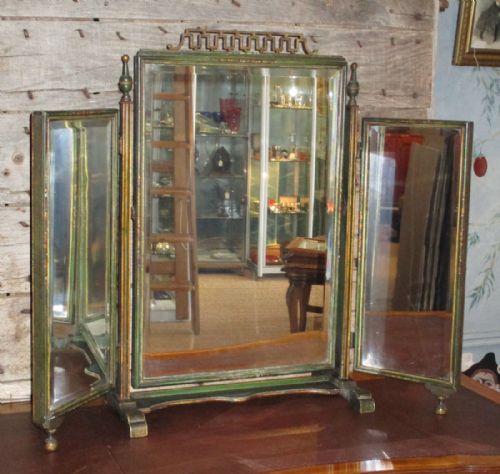 chinoiserie lacquer triple plate table mirror - CATEGORY: ANTIQUE MIRRORS - DATED 1900