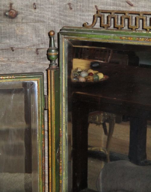 CHINOISERIE LACQUER TRIPLE PLATE TABLE MIRROR - ADDITIONAL PHOTO 2