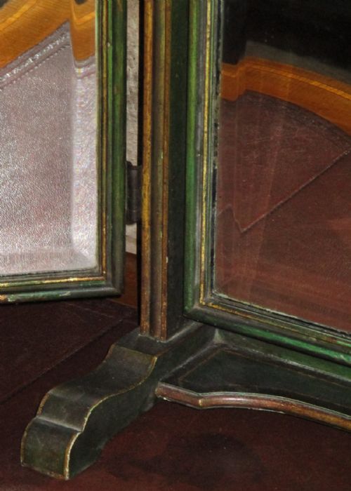 CHINOISERIE LACQUER TRIPLE PLATE TABLE MIRROR - ADDITIONAL PHOTO 3