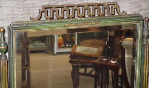 CHINOISERIE LACQUER TRIPLE PLATE TABLE MIRROR - ADDITIONAL PHOTO 4