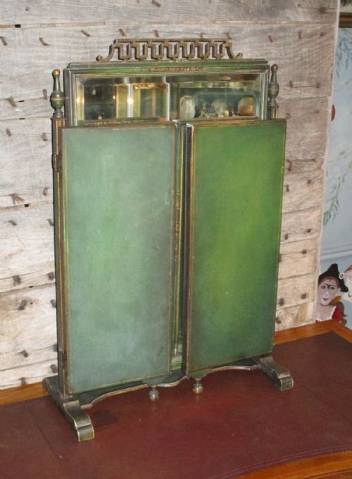 CHINOISERIE LACQUER TRIPLE PLATE TABLE MIRROR - ADDITIONAL PHOTO 5