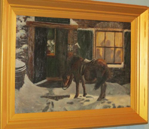 'LEFT OUTSIDE IN THE COLD' FINE OIL PAINTING - ADDITIONAL PHOTO 2