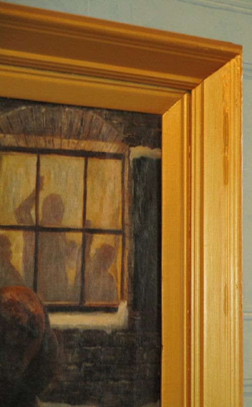 'LEFT OUTSIDE IN THE COLD' FINE OIL PAINTING - ADDITIONAL PHOTO 6
