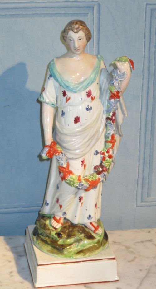 enoch wood large pearlware figure of flora - CATEGORY: ANTIQUE CERAMICS - DATED 1800