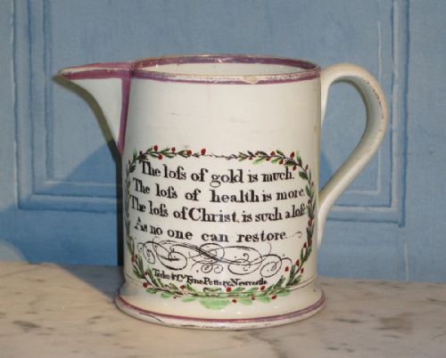 unusual newcastle pottery jug - CATEGORY: ANTIQUE JUGS - DATED 1800