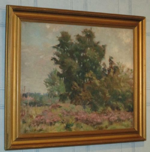 landscape oil painting by george butler - CATEGORY: ANTIQUE ART - DATED 1940