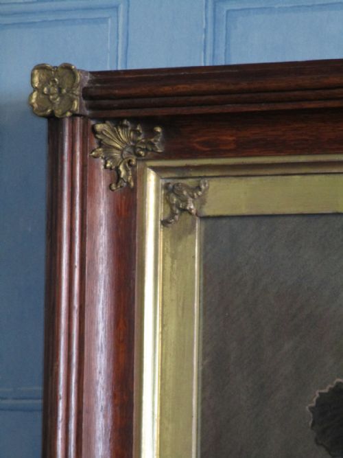 PAIR OF VICTORIAN DRAWINGS IN SUPERB GILT AND OAK FRAMES - ADDITIONAL PHOTO 3