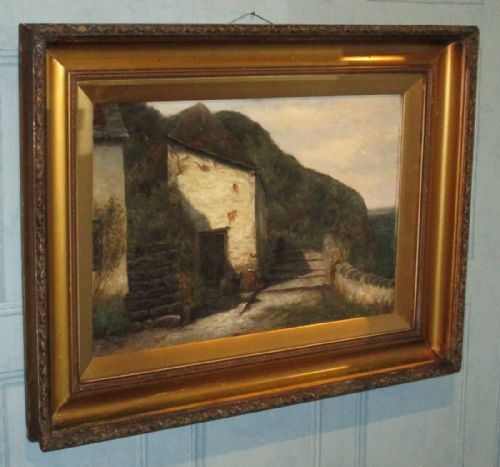 victorian cornish coastal landscape oil painting - CATEGORY: ANTIQUE ART - DATED 1880