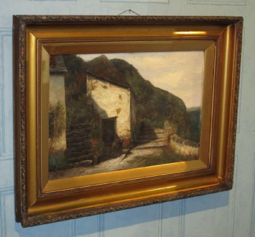 VICTORIAN CORNISH COASTAL LANDSCAPE OIL PAINTING - ADDITIONAL PHOTO 1