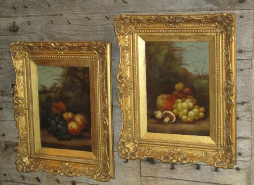 pair of victorian still life oil paintings by edwin steele - CATEGORY: ANTIQUE ART - DATED 1900
