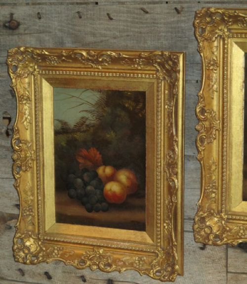 PAIR OF VICTORIAN STILL LIFE OIL PAINTINGS BY EDWIN STEELE - ADDITIONAL PHOTO 1