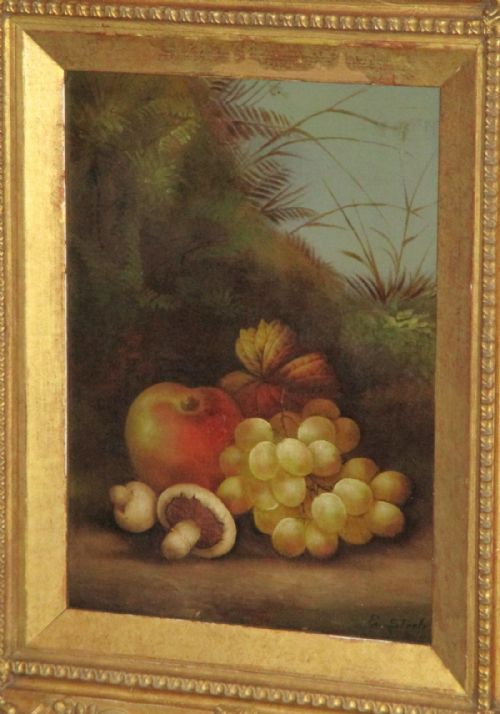 PAIR OF VICTORIAN STILL LIFE OIL PAINTINGS BY EDWIN STEELE - ADDITIONAL PHOTO 3