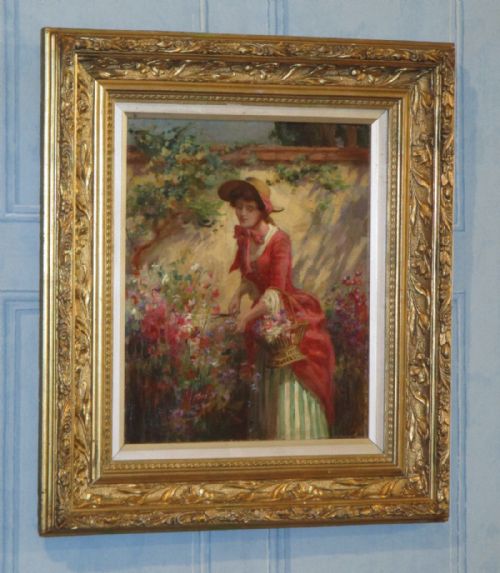 superb oil painting by william hounsom byles - CATEGORY: ANTIQUE ART - DATED 1910