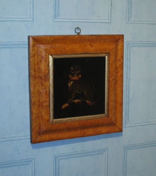 GEORGIAN PANTHER FAMILY CREST OIL PAINTING - ADDITIONAL PHOTO 1