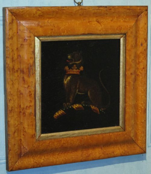 GEORGIAN PANTHER FAMILY CREST OIL PAINTING - ADDITIONAL PHOTO 4