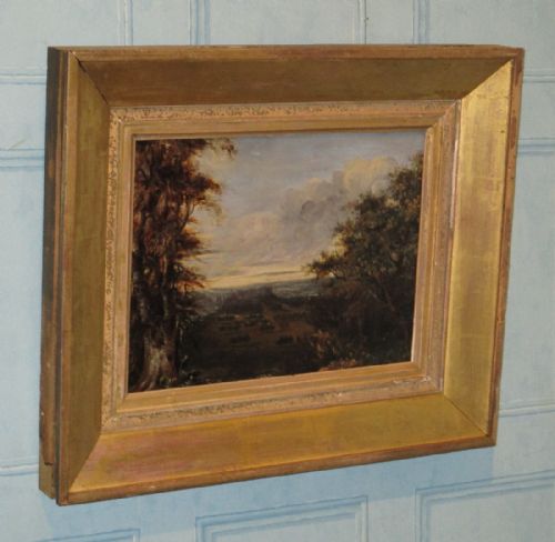 georgian romantic landscape oil painting - CATEGORY: ANTIQUE ART - DATED 1800