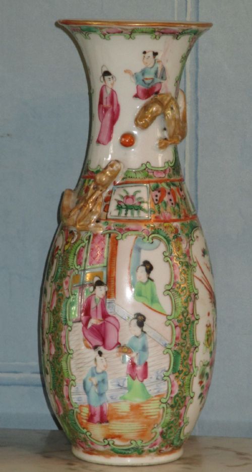 PAIR OF CHINESE PORCELAIN FAMILLE ROSE PALETTE VASES - ADDITIONAL PHOTO 2
