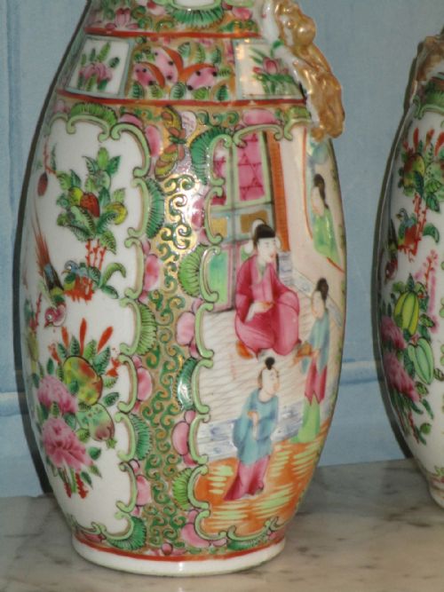 PAIR OF CHINESE PORCELAIN FAMILLE ROSE PALETTE VASES - ADDITIONAL PHOTO 4