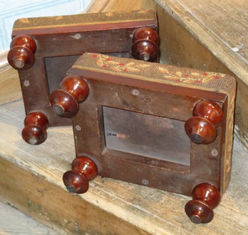 PAIR VICTORIAN FOOTSTOOLS WITH ORIGINAL ANIMAL NEEDLEWORKS - ADDITIONAL PHOTO 7