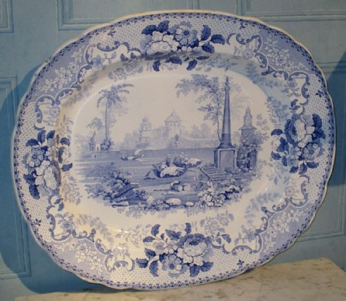 UNUSUAL LARGE BLUE AND WHITE MEAT PLATTER - ADDITIONAL PHOTO 1