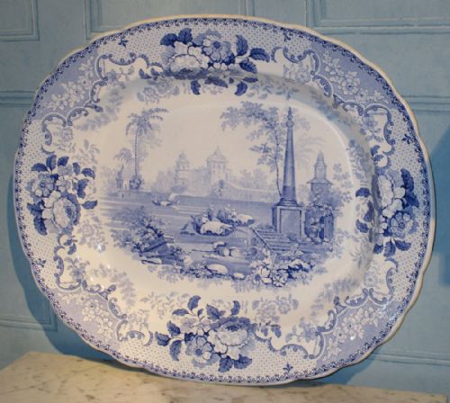 UNUSUAL LARGE BLUE AND WHITE MEAT PLATTER - ADDITIONAL PHOTO 2