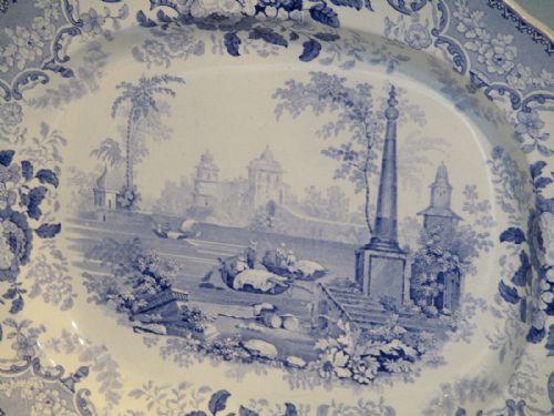 UNUSUAL LARGE BLUE AND WHITE MEAT PLATTER - ADDITIONAL PHOTO 3