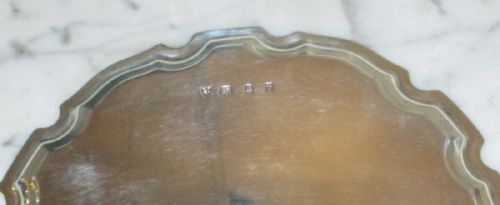 CHARMING GEORGIAN STYLE SILVER CARD TRAY - ADDITIONAL PHOTO 3