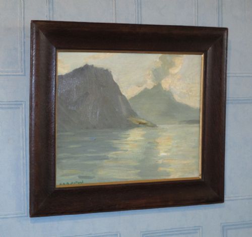 english impressionist oil painting by gbholland - CATEGORY: ANTIQUE ART - DATED 1940