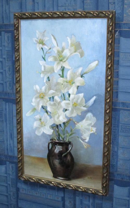 'LILIES' STILL LIFE OIL PAINTING BY ALFRED CHARLES CONRADE - ADDITIONAL PHOTO 1