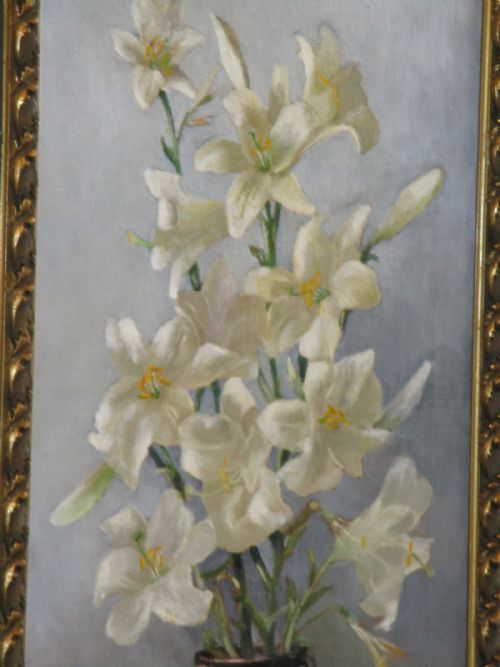 'LILIES' STILL LIFE OIL PAINTING BY ALFRED CHARLES CONRADE - ADDITIONAL PHOTO 3