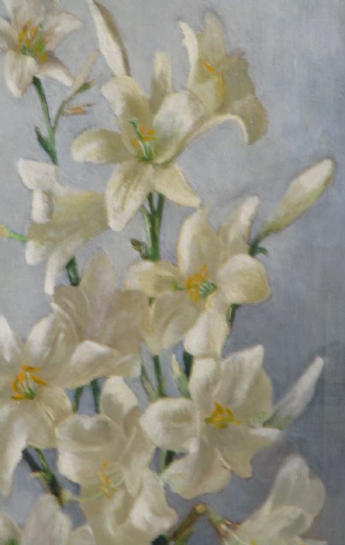 'LILIES' STILL LIFE OIL PAINTING BY ALFRED CHARLES CONRADE - ADDITIONAL PHOTO 4