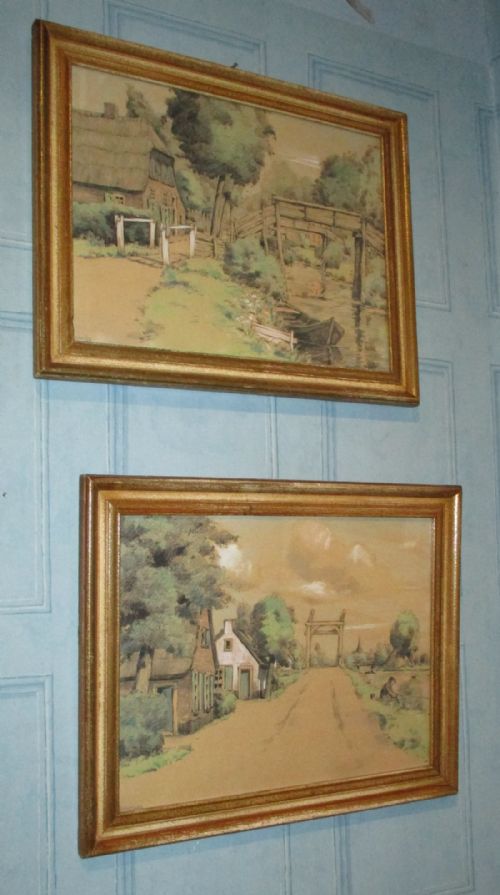 interesting pair of dutch pastels - CATEGORY: ANTIQUE ART - DATED 1940