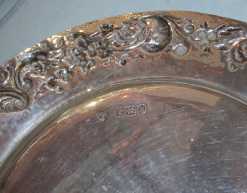 EDWARDIAN SOLID SILVER CARD TRAY - ADDITIONAL PHOTO 2