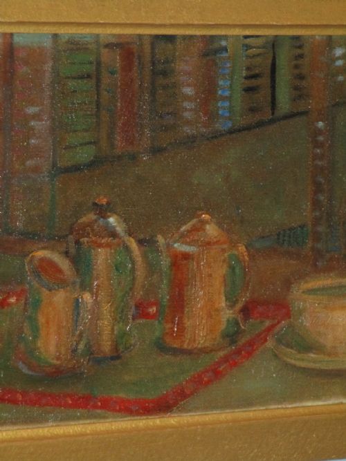 DECO STILL LIFE OIL PAINTING FROM HARRODS - ADDITIONAL PHOTO 2